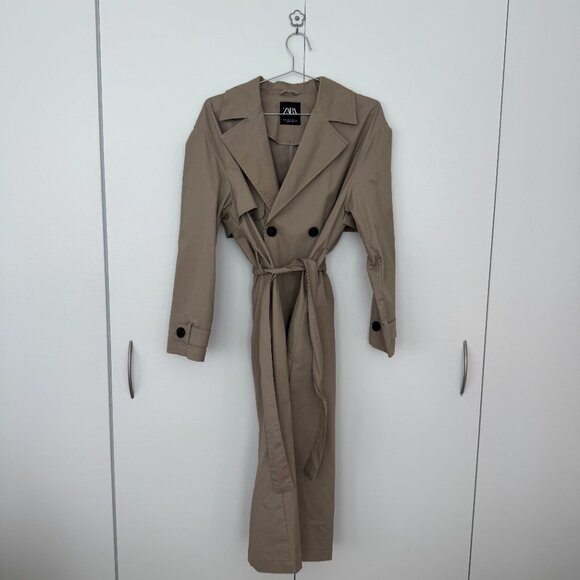 Zara (Eu) Long-Belted Trench Coat - Picture 3 of 5